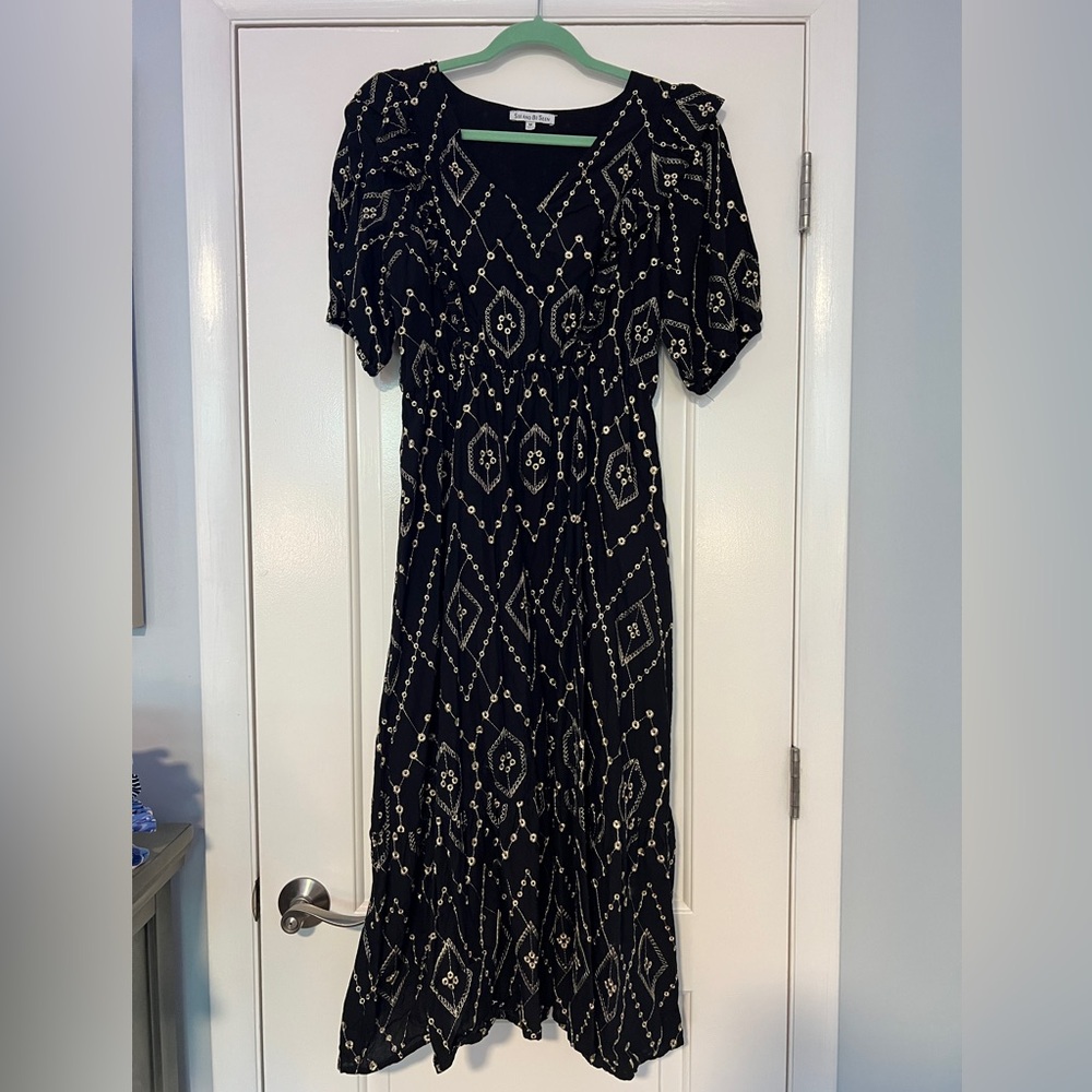 Black and gold maxi dress